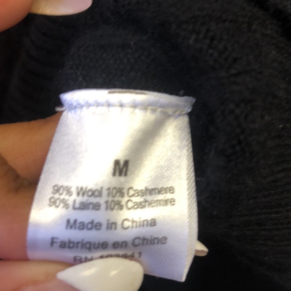 NWT mens wool cashmere blend black knit sweater - Picture 2 of 2